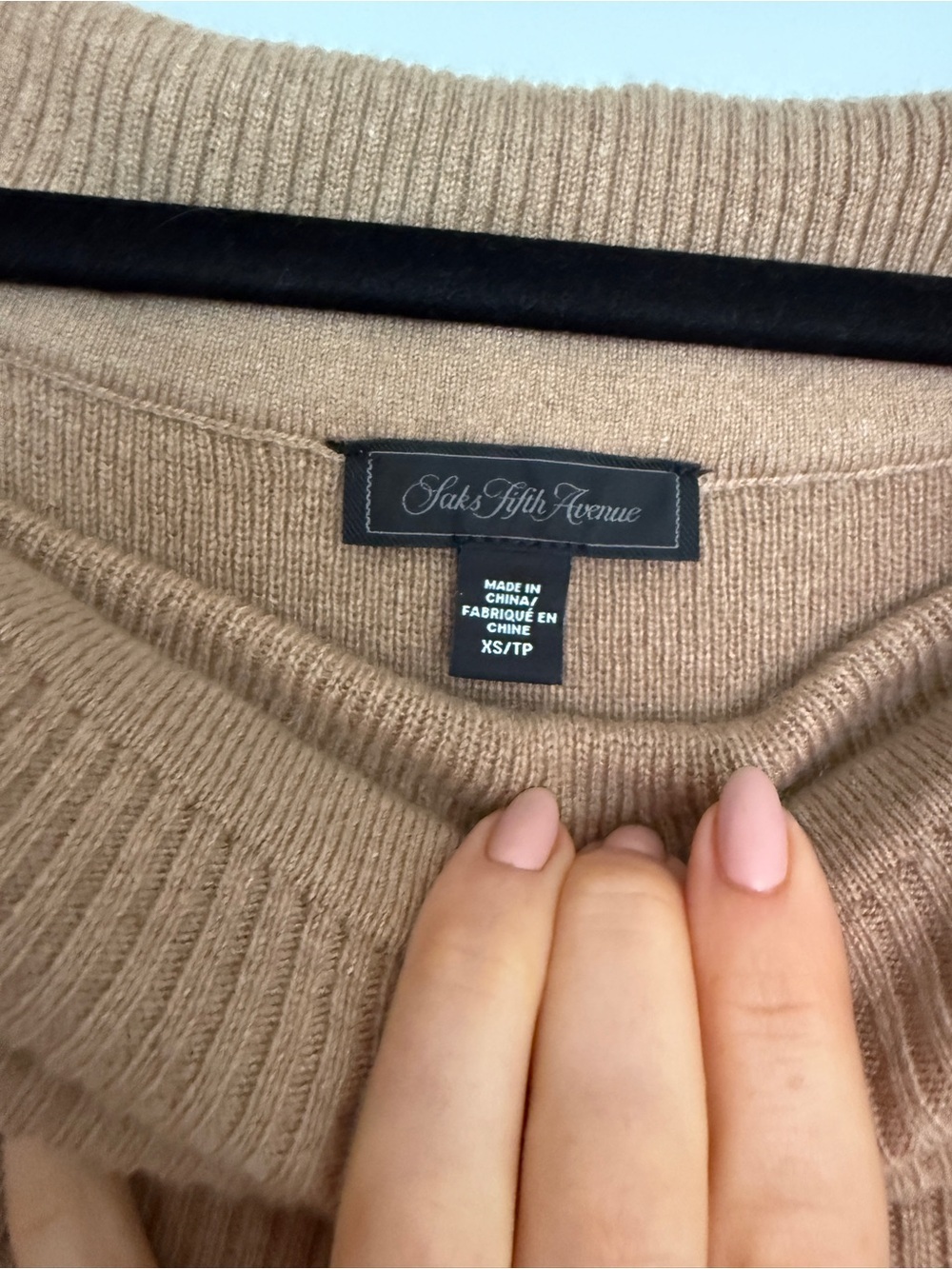 Saks Fifth Avenue Off-Shoulder Cashmere Maxi Dress in Camel - Picture 4 of 6